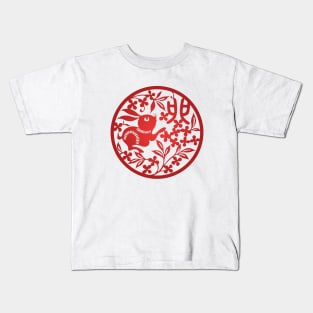 Chinese Zodiac ver.2 Rabbit in Red Kids T-Shirt